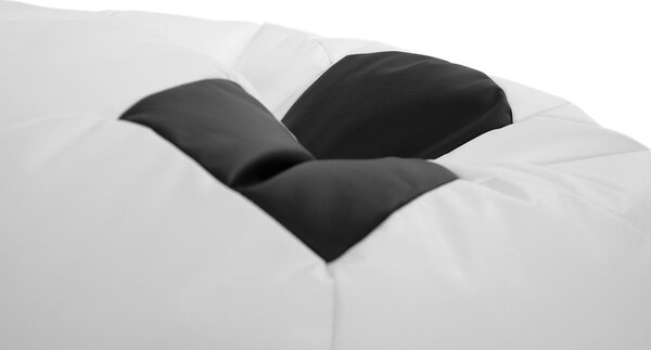 Z0ND0 Fotoliu puf Hannela 500L (Gri piele ecologică + Alb piele ecologică). 1053998