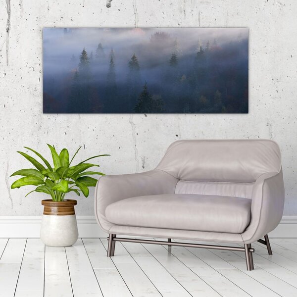 Tablou - Pădure în ceță, Carpați, Ucraina (120x50 cm)