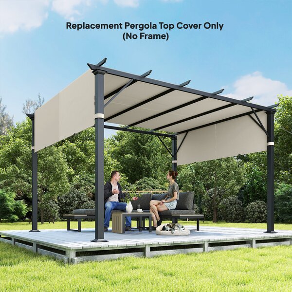 Outsunny Acoperiș pentru Pergolă cu Buzunare și Curele pentru Stâlpi, 488x122 cm, Alb Crem | Aosom Romania