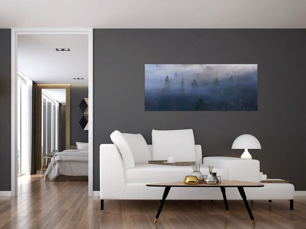Tablou - Pădure în ceță, Carpați, Ucraina (120x50 cm)