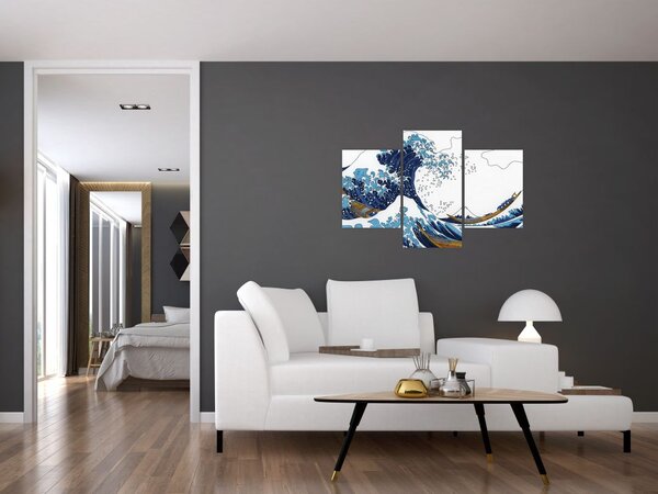 Tablou - Desen japonez, valuri (90x60 cm)