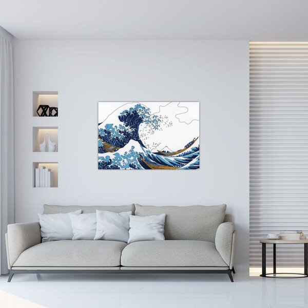 Tablou - Desen japonez, valuri (90x60 cm)