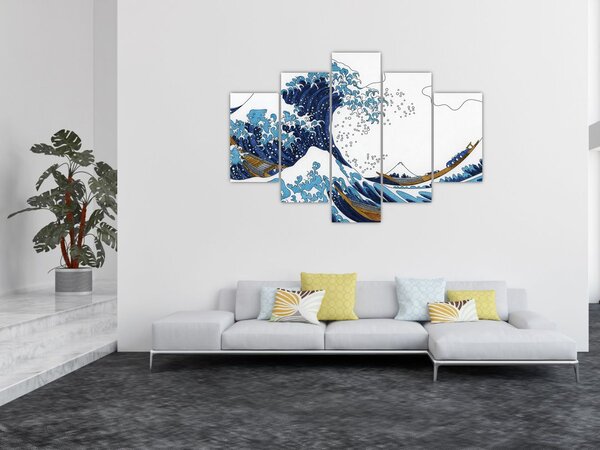 Tablou - Desen japonez, valuri (150x105 cm)
