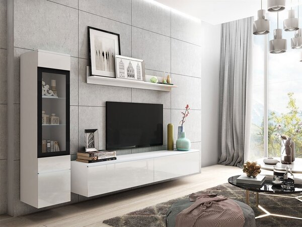 Mobilier living Selwyn I (Alb + Alb lucios ) (fără iluminat). 1054027