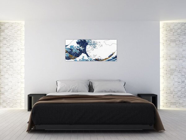 Tablou - Desen japonez, valuri (120x50 cm)