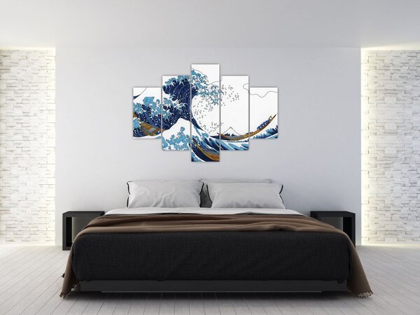 Tablou - Desen japonez, valuri (150x105 cm)