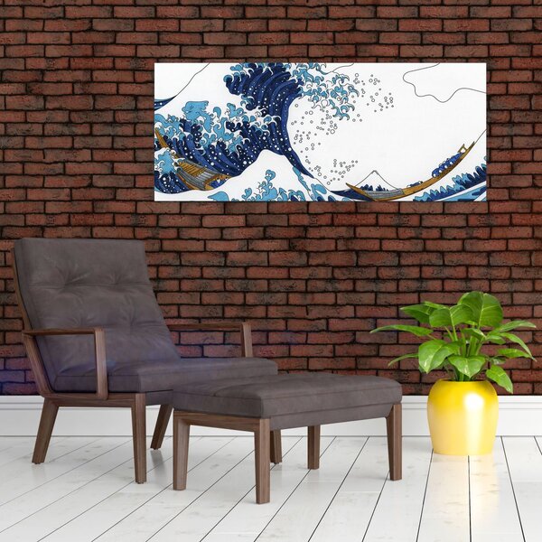 Tablou - Desen japonez, valuri (120x50 cm)