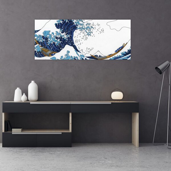 Tablou - Desen japonez, valuri (120x50 cm)