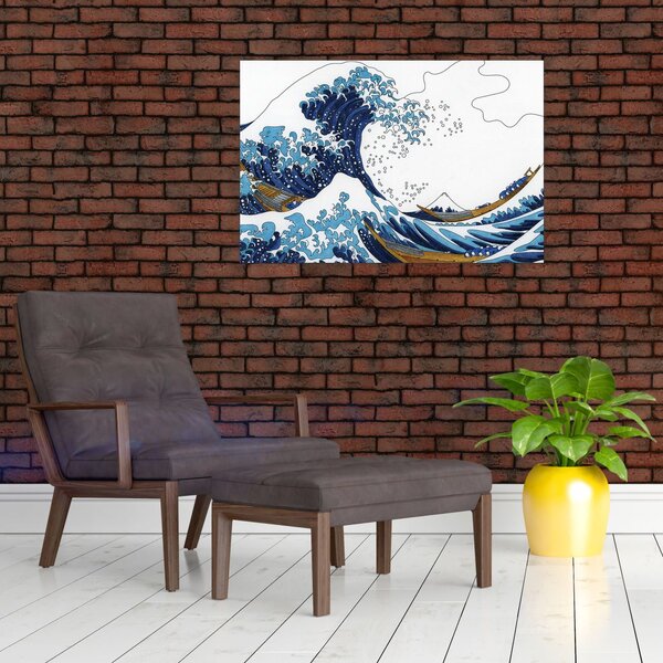 Tablou - Desen japonez, valuri (90x60 cm)