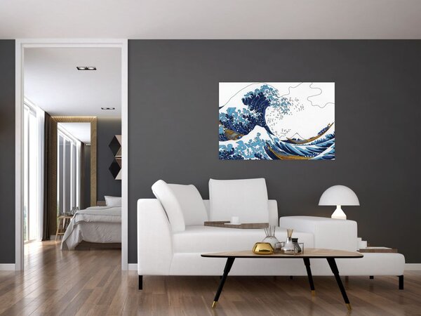 Tablou - Desen japonez, valuri (90x60 cm)