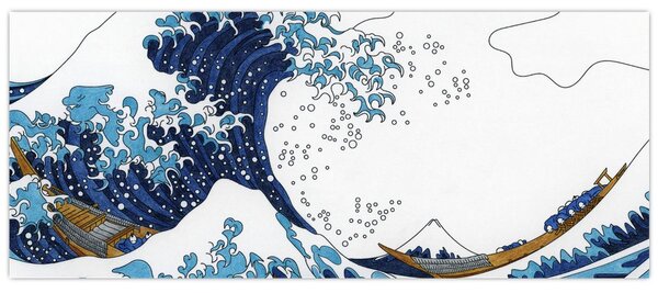Tablou - Desen japonez, valuri (120x50 cm)