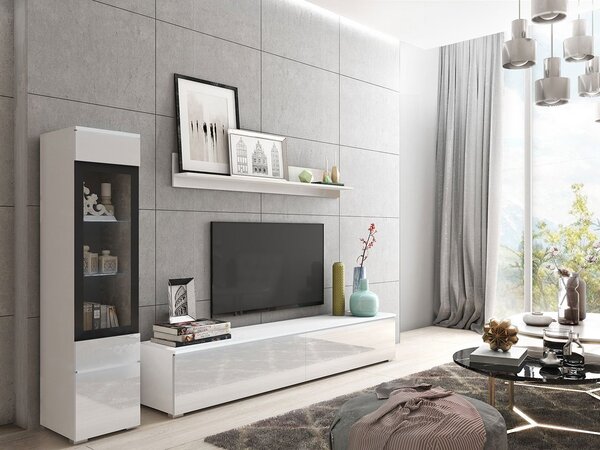 Mobilier living Selwyn I (Alb + Alb lucios ) (fără iluminat). 1054027