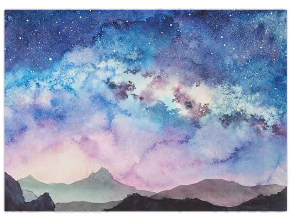 Tablou - Calea lactee, aquarel (70x50 cm)