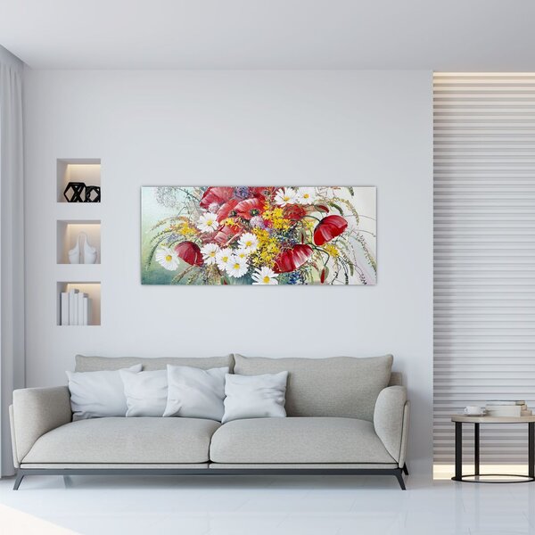 Tablou - Vază cu flori sălbatice (120x50 cm)