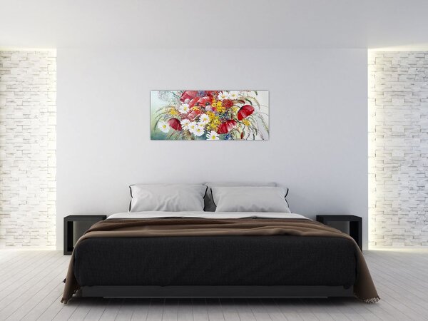Tablou - Vază cu flori sălbatice (120x50 cm)