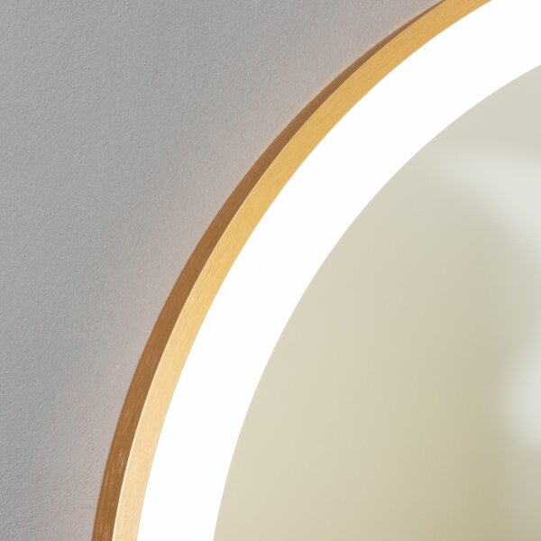 Oglindă de baie ERBA BRILAGI-LED, LED 25W, 230V, 50x80 cm, aurie, IP44, CRI 90, dimmabilă + CCT