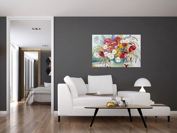 Tablou - Vază cu flori sălbatice (90x60 cm)