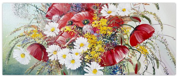 Tablou - Vază cu flori sălbatice (120x50 cm)