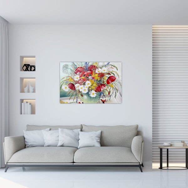 Tablou - Vază cu flori sălbatice (90x60 cm)