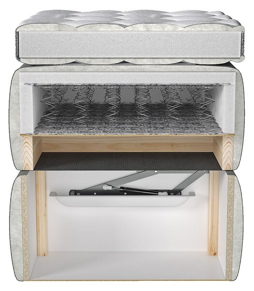 Z0ND0 Pat matrimonial Boxspring 140 cm Rondel (fresh 01). 1054088
