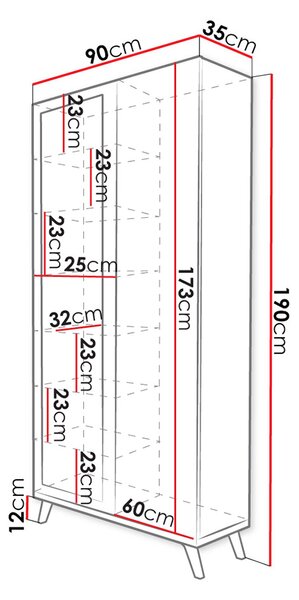 Dulap de haine TAlbergia TN05 (Alb + Alb + stejar craft auriu). 1054121
