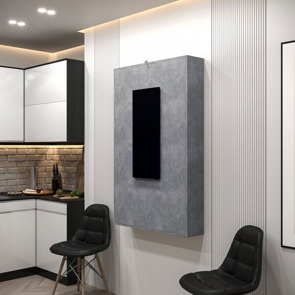 Masă de perete modernă Elvana (beton/Negru). 1054133