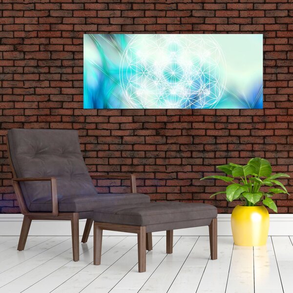 Tablou - Merkaba pe un fundal turcoaz (120x50 cm)