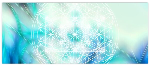 Tablou - Merkaba pe un fundal turcoaz (120x50 cm)