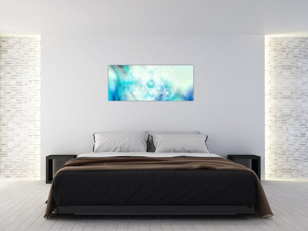 Tablou - Merkaba pe un fundal turcoaz (120x50 cm)