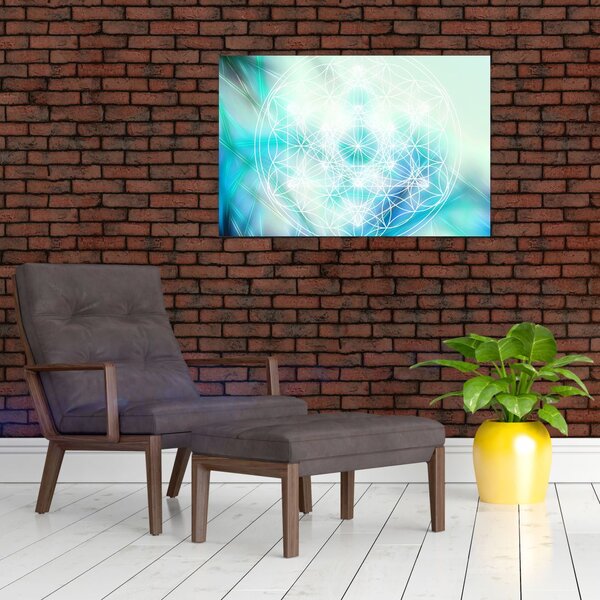 Tablou - Merkaba pe un fundal turcoaz (90x60 cm)