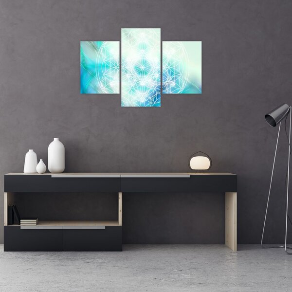 Tablou - Merkaba pe un fundal turcoaz (90x60 cm)