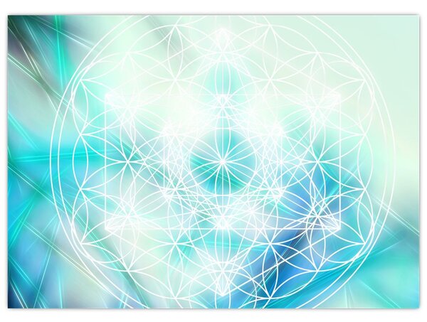 Tablou - Merkaba pe un fundal turcoaz (70x50 cm)
