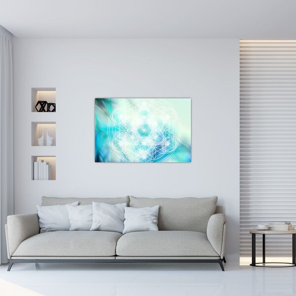 Tablou - Merkaba pe un fundal turcoaz (90x60 cm)