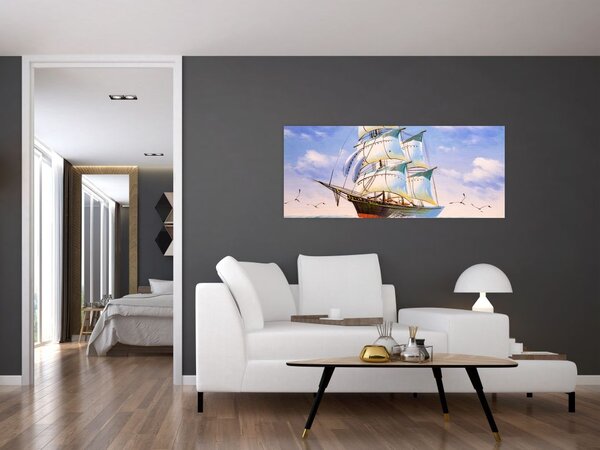 Tablou - Vapor pe valuri (120x50 cm)