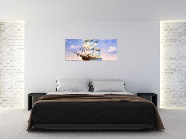 Tablou - Vapor pe valuri (120x50 cm)