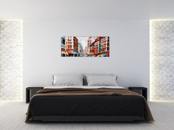 Tablou - Hong Kong, pictură în ulei (120x50 cm)