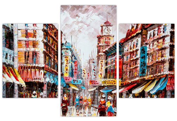 Tablou - Hong Kong, pictură în ulei (90x60 cm)