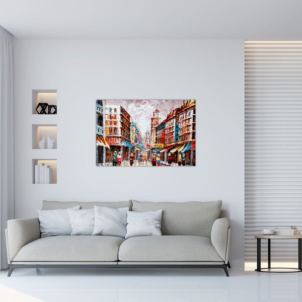 Tablou - Hong Kong, pictură în ulei (90x60 cm)