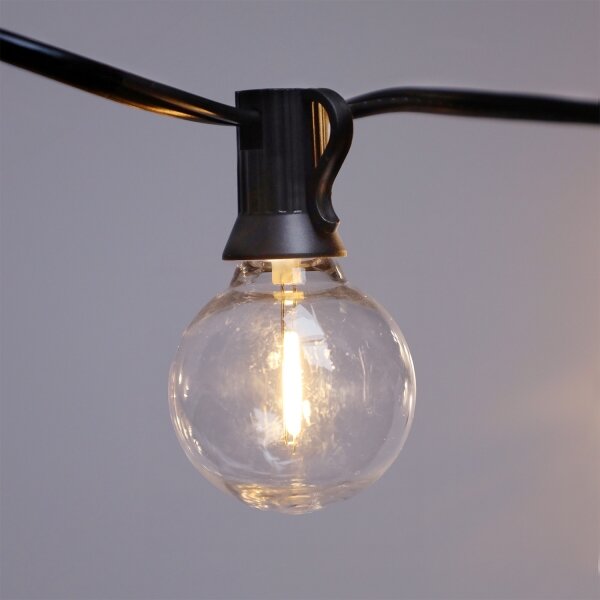 Brilagi - Ghirlandă LED decorativă pentru exterior, 25 x E12, 20 m, negru, IP44, alb cald