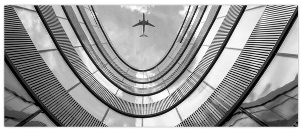 Tablou - Avionul deasupra clădirii (120x50 cm)