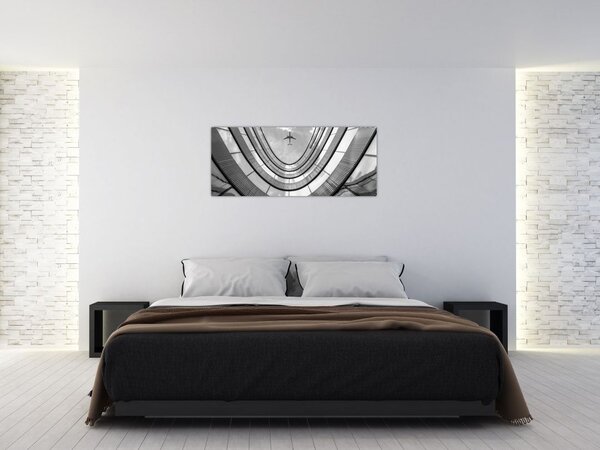 Tablou - Avionul deasupra clădirii (120x50 cm)
