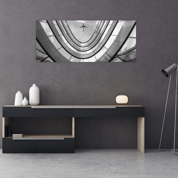 Tablou - Avionul deasupra clădirii (120x50 cm)