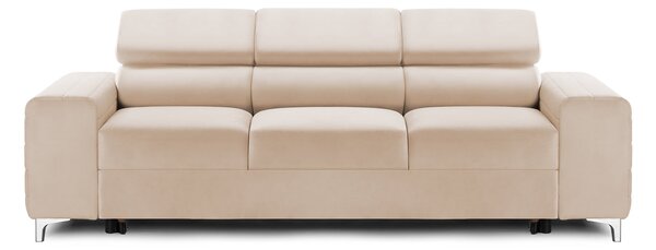 Canapea Extensibilă 3 locuri TIME NEW, cu tetiere reglabile, cu suport lombar, 255x97x94 cm, Bej-Velluto
