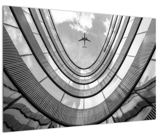 Tablou - Avionul deasupra clădirii (90x60 cm)