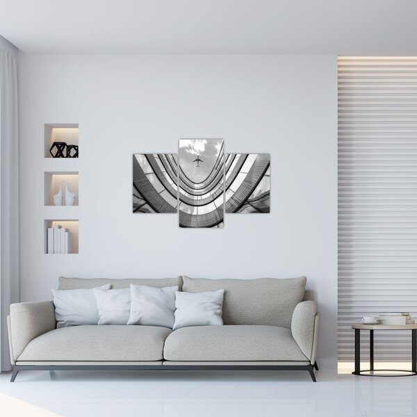 Tablou - Avionul deasupra clădirii (90x60 cm)