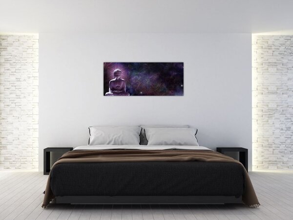 Tablou - Buddha cu florile vieții (120x50 cm)