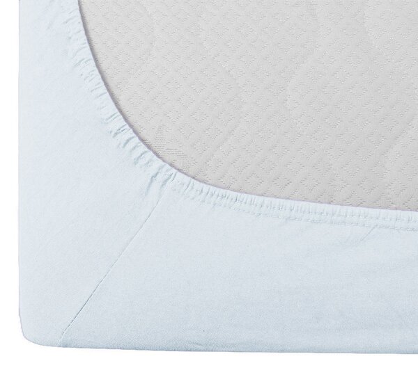 Cearsaf Jersey albastru glaciar 90 x 200 cm
