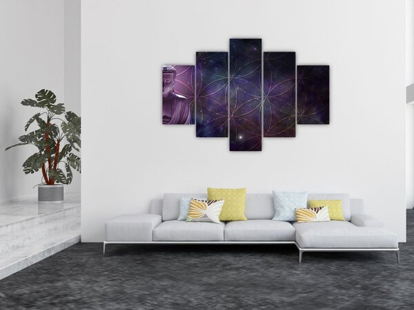Tablou - Buddha cu florile vieții (150x105 cm)
