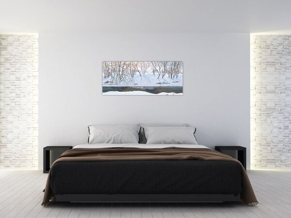 Tablou - Vulpe în peisaj de iarnă (120x50 cm)