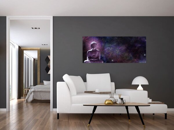 Tablou - Buddha cu florile vieții (120x50 cm)